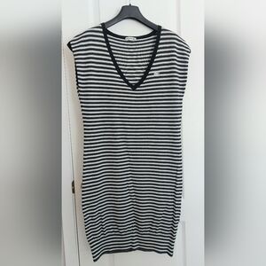Lacoste Black and White Striped Dress